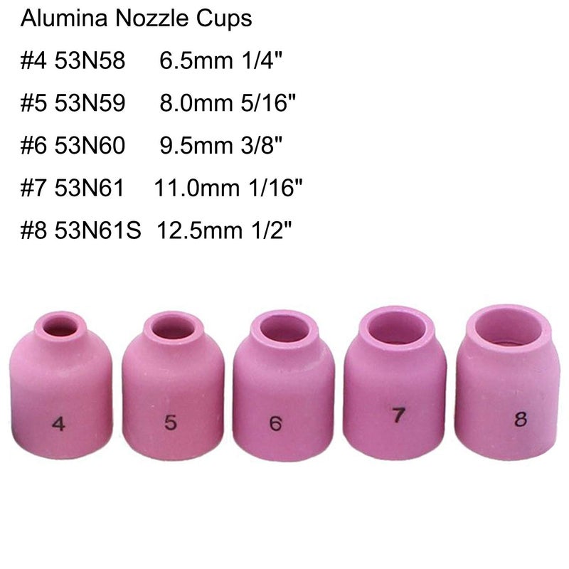 Zinger 37pcs TIG Welding Torch Gas Lens Kit Accessories for DB SR WP 9 20 25 Tig Welding Torch,with #10 Cup+Alumina Nozzle+Collet+Gas Lens Collets Body +Cup Gasket etc - Image 3